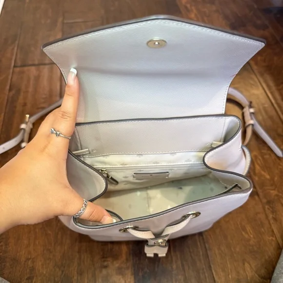 New Kate Spade Lizzie Saffiano Leather Medium Flap Backpack Thunder Cloud New Kate Spade Lizzie Saffiano Leather Medium Flap Backpack  main image 4